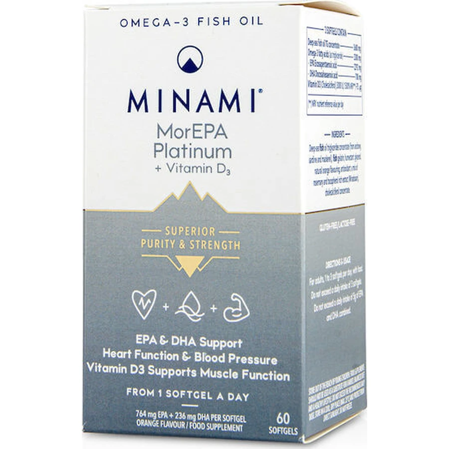 Minami MorEPA Platinum & Vitamin D3 Fish Oil 60 softgels Unflavoured