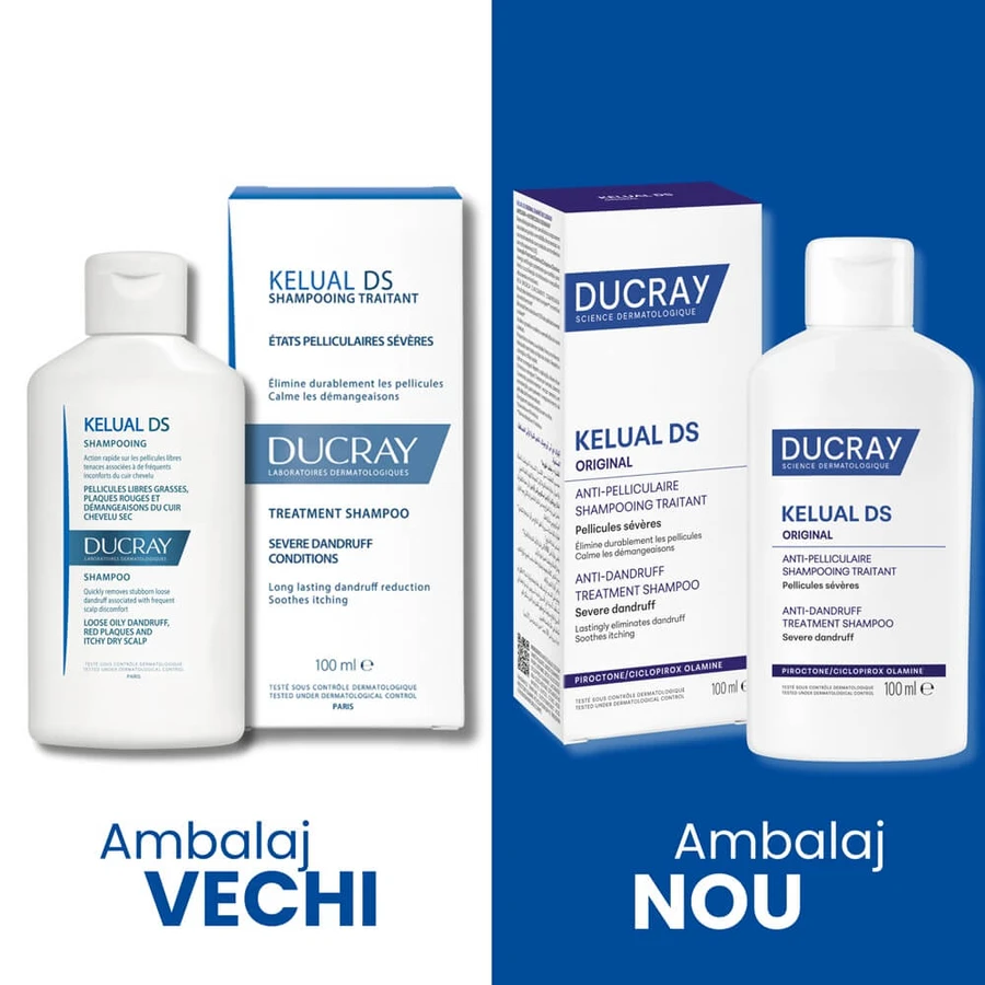 Dermatocosmetische behandelingsshampoo, anti-ernstige roos, Kelual DS, 100 ml, Ducray