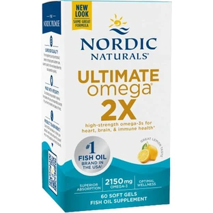 Nordic Naturals Ultimate Omega 2X Levertraan & Visolie 2150mg 60 softgels Citroen