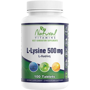 Natural Vitamins L-Lysine 500mg 100 Tablet Unflavoured