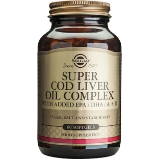 Solgar Super Cod Liver Oil Complex with Added EPA/DHA, A & D Cod Liver Oil 60 softgels Unflavoured