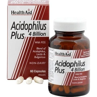 Health Aid Acidophilus Plus 4 Billones Probiótico 60 cáps.