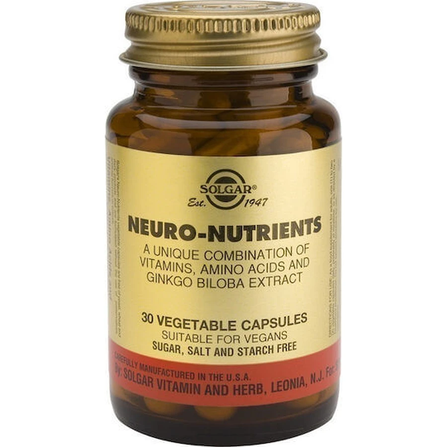 Solgar Neuro Nutrients 30 gélules à base de plantes non aromatisées