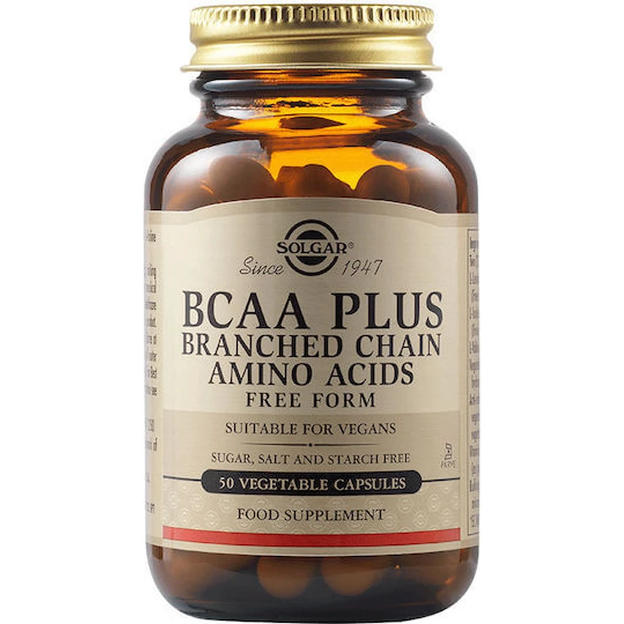 Solgar BCAA Plus 50 pflanzliche Kapseln ohne Geschmacksverstärker
