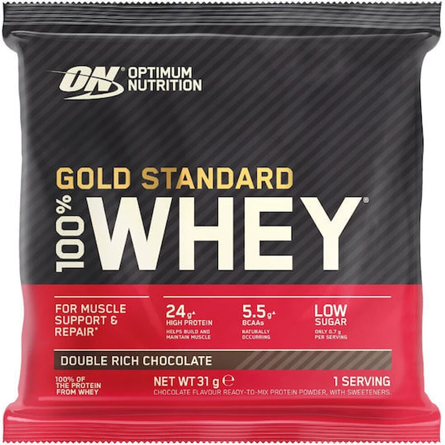 Optimum Nutrition Gold Standard 100% Whey Wei-eiwit met smaak Double Rich Chocolate 31gr