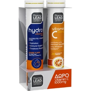 Pharmalead Promo Hydro Energy Electrolytes Lemon 20 Comprimés Effervescents & Vitamin C 1000mg Orange 20 Comprimés Effervescents