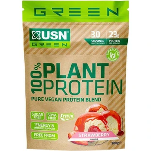 USN 100% Plantaardige Proteïne Gluten- & Lactosevrij met Aardbeiensmaak 900gr