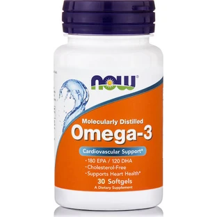 Now Foods Aceite de Pescado Omega 3 Molecularmente Destilado 1000mg 30 cápsulas blandas Sin sabor