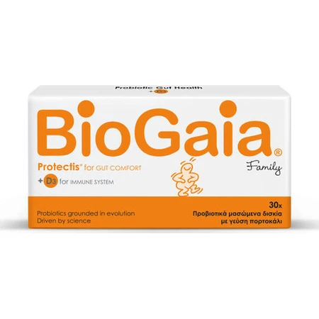 BioGaia Protectis Family Probióticos para adultos y niños 30 comprimidos masticables Limón