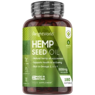 WeightWorld Hanfsamenöl 1000mg 180 Softgels Unaromatisiert