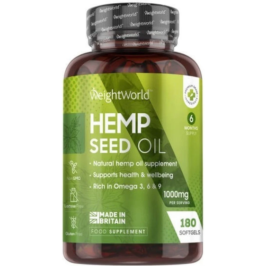 WeightWorld Hanfsamenöl 1000mg 180 Softgels Unaromatisiert