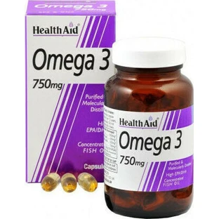 Health Aid Omega 3 Fish Oil 750mg 60 caps Unflavoured
