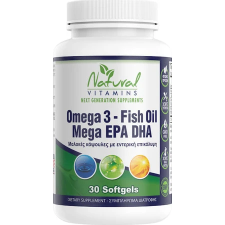Natuurlijke Vitaminen Omega 3 Visolie Mega EPA DHA Visolie 1000mg 30 softgels Niet-gearomatiseerd