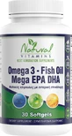 Natural Vitamins Omega 3 Fish Oil Mega EPA DHA Fish Oil 1000mg 30 softgels Unflavoured