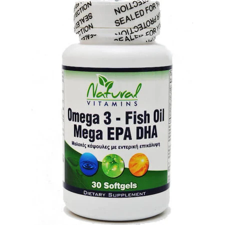 Natuurlijke Vitaminen Omega 3 Visolie Mega EPA DHA Visolie 1000mg 30 softgels Niet-gearomatiseerd