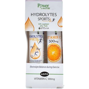 Power Of Nature Hydrolytes Sport met Stevia & Vitamine C 500mg Sinaasappel 2x10 bruistabletten