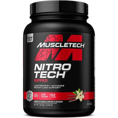 MuscleTech Nitro-Tech Ripped Whey Protein Whey Protein Gluten Free with Flavour French Vanilla French Vanilla Bean 1.8kg