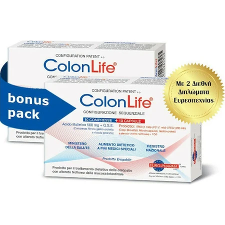 Colon Life Colon Bionate para Enfermedades del Colon Probiótico 20 comp. 20 cáps.
