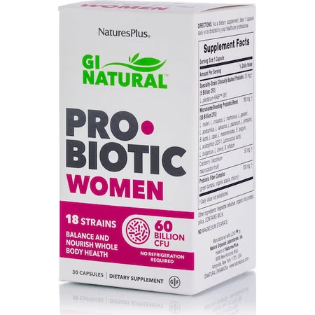 Nature's Plus GI Probiótico Natural para la Mujer 30 cáps.