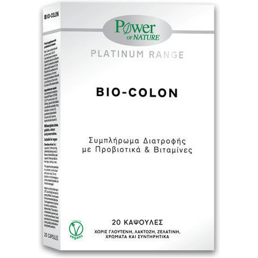 Power Of Nature Platinum Range Bio-Colon Probiotic 20 gélules