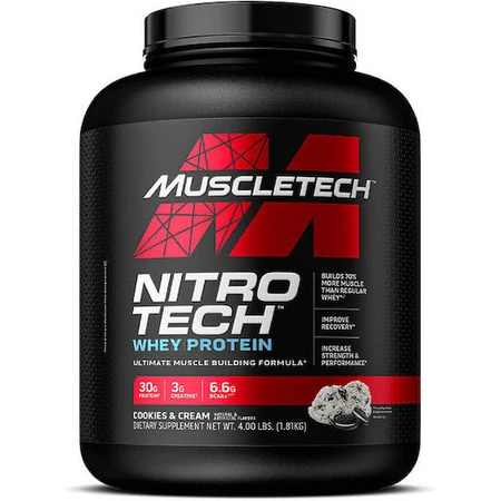 MuscleTech Nitrotech Whey Protein Whey Protein with Creatine & Flavour Cookies & Cream 1.8kg