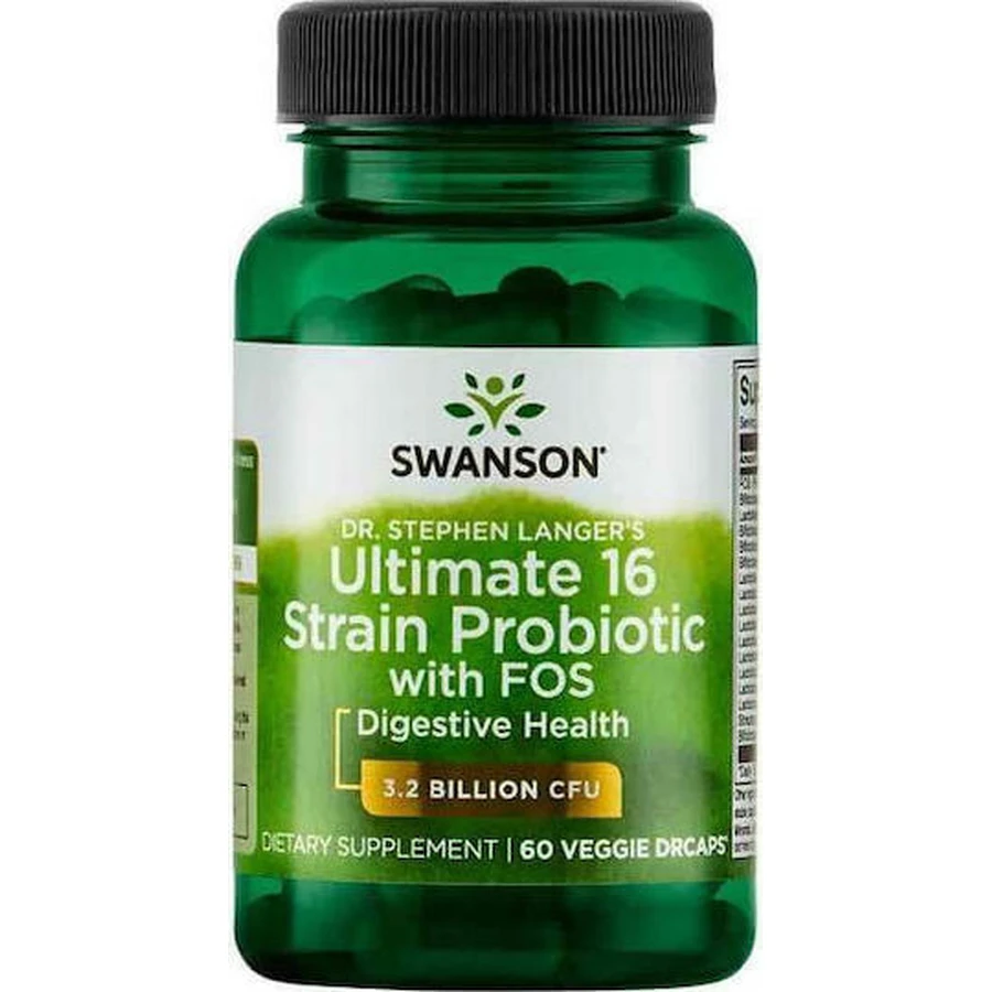 Swanson Ultimate 16 Strain Probiotic with FOS Probiotic 60 veget capsules