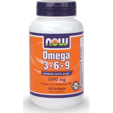 Now Foods Omega 3 6 9 Ácidos Grasos Esenciales 1000mg 100 softgels Sin sabor