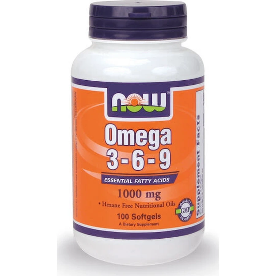 Now Foods Omega 3 6 9 Ácidos Grasos Esenciales 1000mg 100 softgels Sin sabor