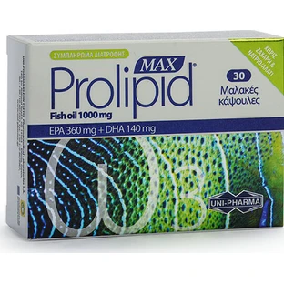 UNI-PHARMA Max Prolipid Aceite de Pescado Aceite de Pescado 1000mg 30 softgels Sin sabor