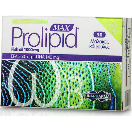 UNI-PHARMA Max Prolipid Aceite de Pescado Aceite de Pescado 1000mg 30 softgels Sin sabor