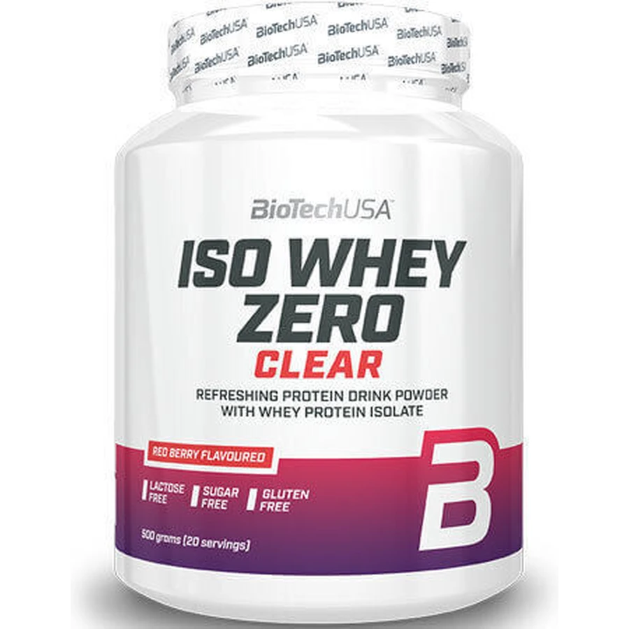 Biotech USA Iso Whey Zero Clear Lactose Reduced Whey Protein Gluten Free with Flavor Red Berry 500gr