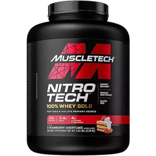MuscleTech Nitro Tech 100% Whey Gold Whey Protein Glutenvrij met smaak Strawberry Shortcake 2.27kg
