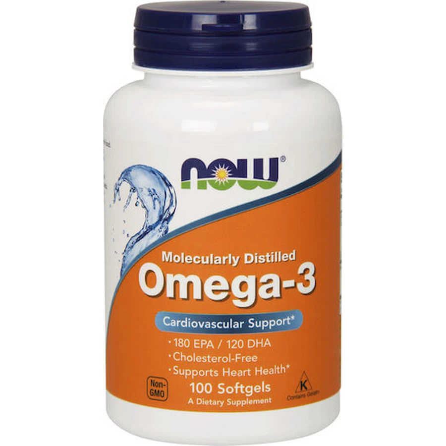 Now Foods Molecularly Distilled Omega 3 Fish Oil 100 softgels Unflavoured