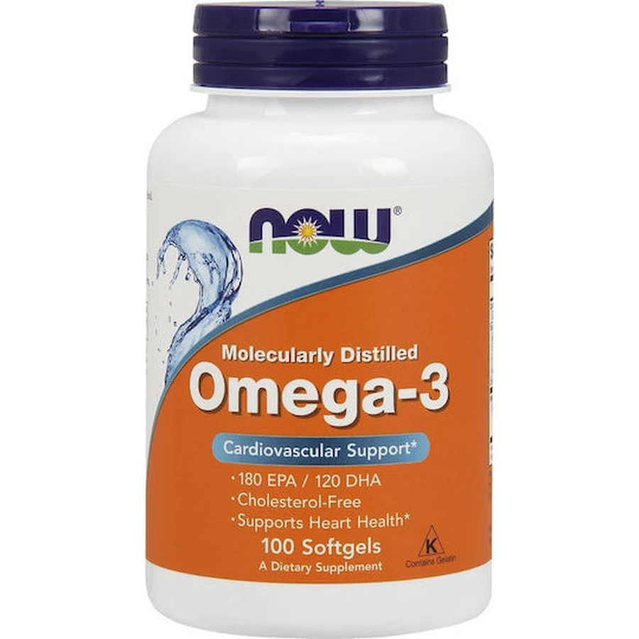 Now Foods Molecularly Distilled Omega 3 Fish Oil 100 softgels Unflavoured