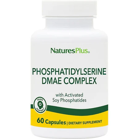 Nature's Plus Phosphatidylserin DMAE Phosphatidylserin DMAE-Komplex mit aktivierten Sojaphosphaten 60 Kapseln