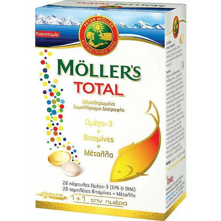 Moller's Total Omega 3 Fischöl, Vitamine und Mineralien, nicht aromatisiert