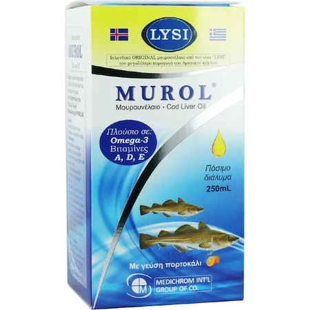 Medichrom Murol Cod Liver Oil Suitable for Children 250ml Orange
