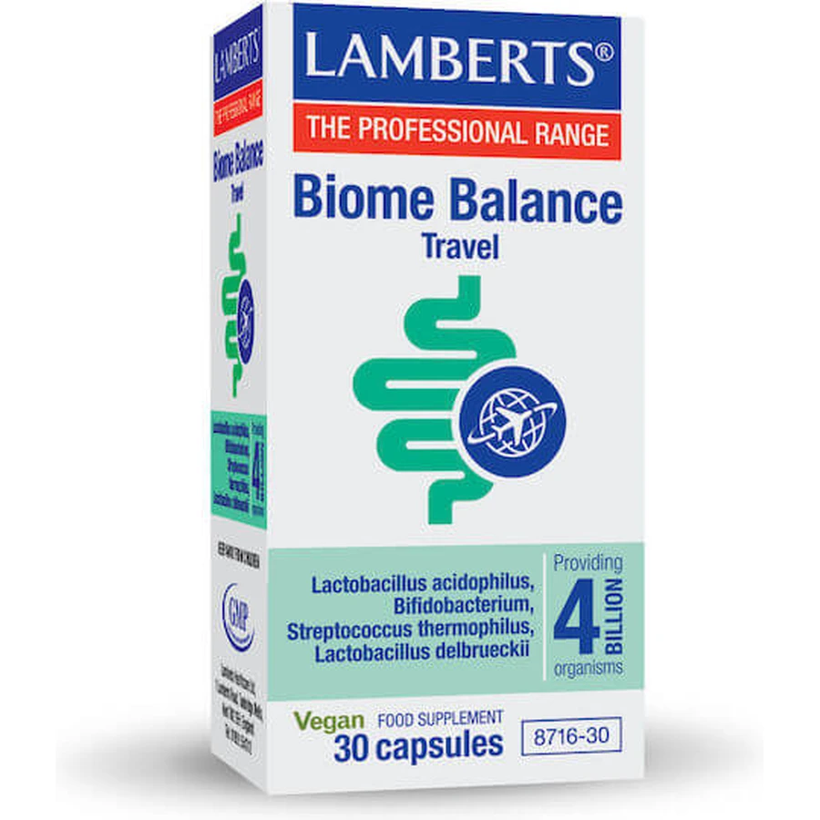 Lamberts Biome Balance Travel Travel Probiotic 30 gélules