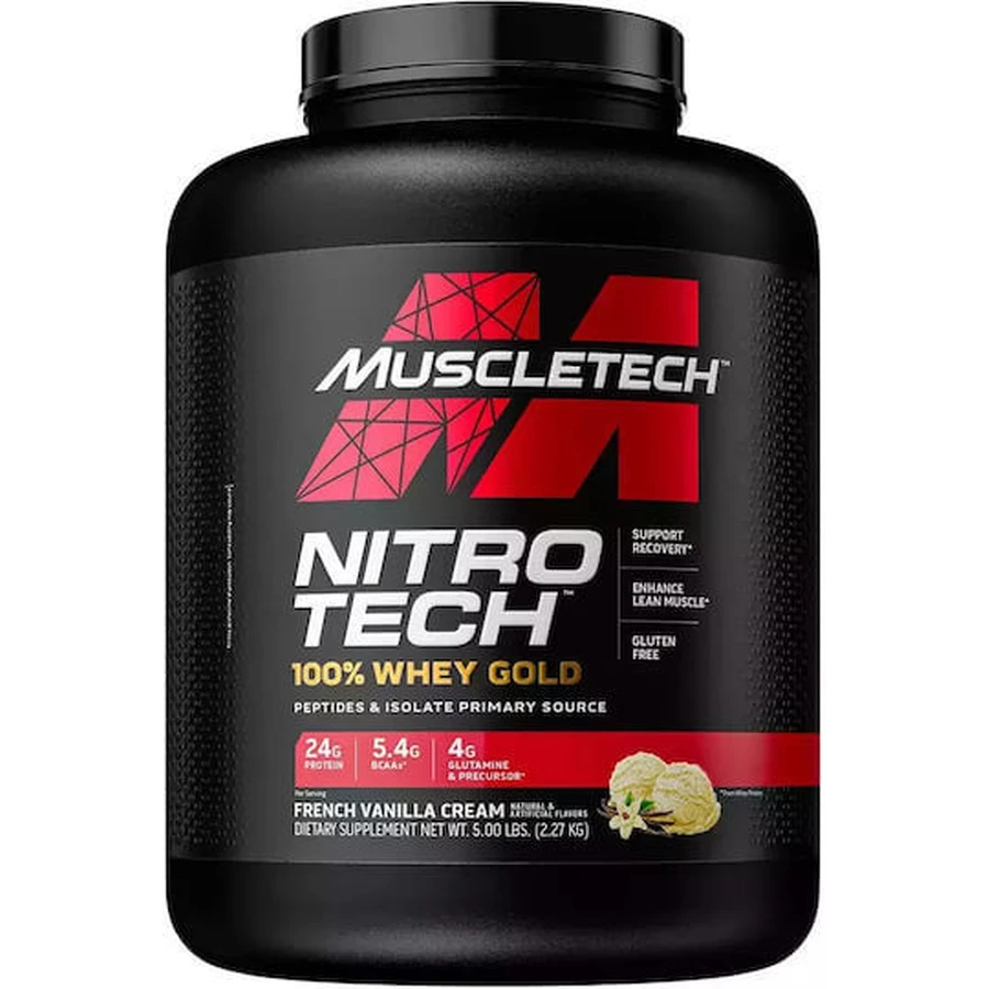 MuscleTech Nitro Tech 100% Whey Gold Whey Protein Glutenvrij met Smaak French Vanilla Cream 2.27kg