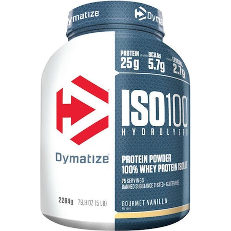 Dymatize ISO 100 Hydrolyzed Whey Protein Gluten Free with Gourmet Vanilla Flavour 2.264kg