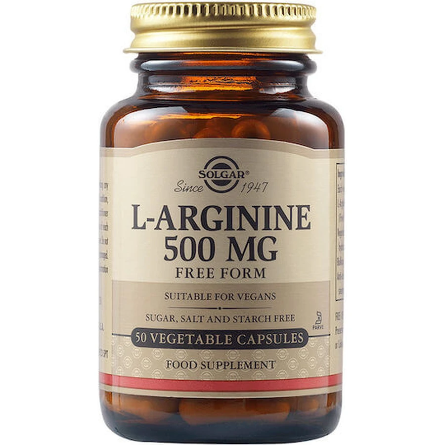 Solgar L-Arginina 50 Cápsulas de hierbas sin sabor