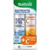 Health Aid Electrolitos 20 comprimidos efervescentes & Vitamina C 1000mg Sabor Naranja 20 comprimidos efervescentes 2x10 comprimidos efervescentes