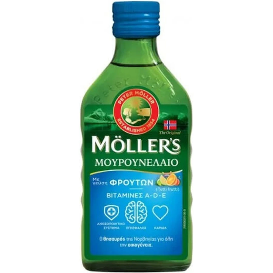 Moller's Tutti Frutti Moller's Tutti Frutti Lebertran und Fischöl Geeignet für Kinder 1200mg 250ml Tutti Frutti
