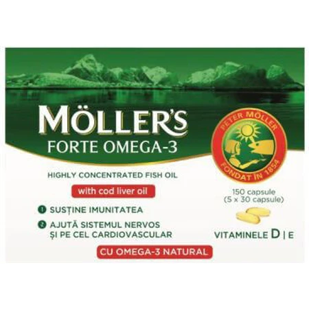 Moller's Forte Omega-3 Cod Liver Oil 150 caps Unflavoured