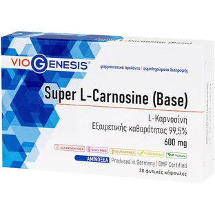 Viogenesis Super L-carnosine 600mg 30 Herbal Capsules