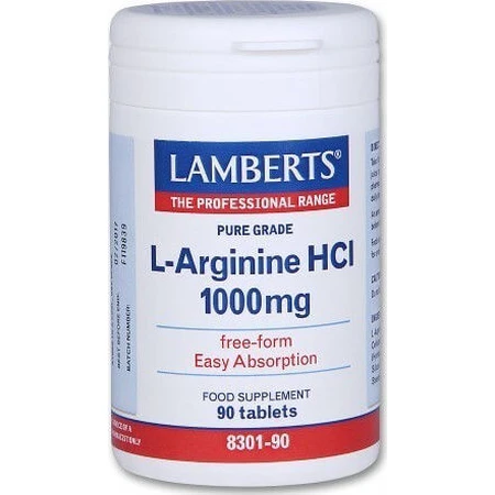 Lamberts L-Arginine HCl 1000mg 90 Tablete Unflavoured