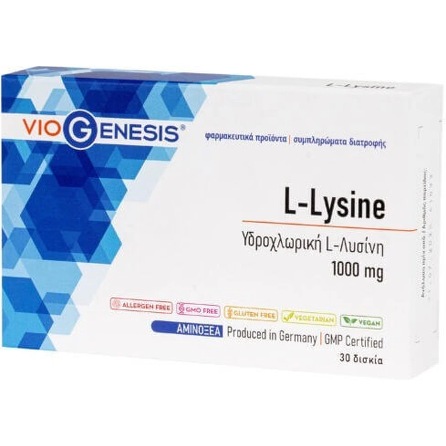 Viogenesis L-Lysine 1000mg 30 tabletten
