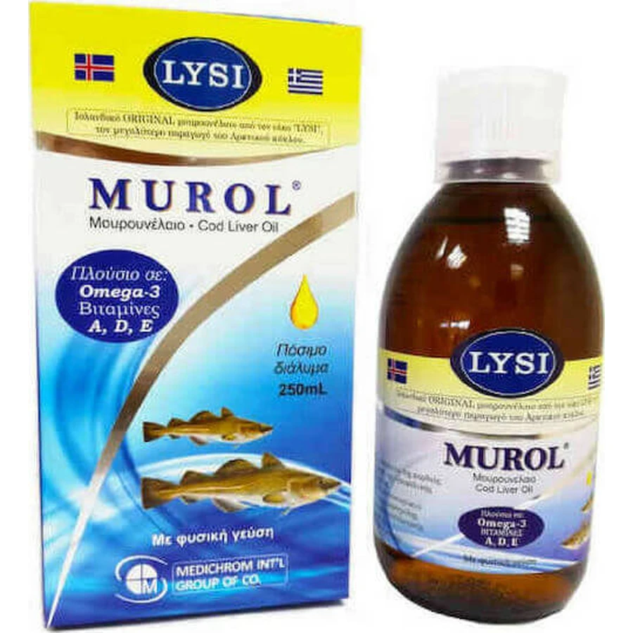 Medichrom Murol Huile de foie de morue Huile de foie de morue Convient aux enfants 250ml Naturel - Naturel