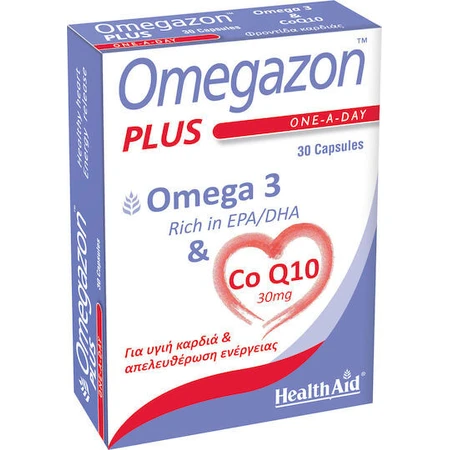 Health Aid Omegazon Plus One A Day Omega 3 & CoQ10 Aceite de Pescado 30 cáps. sin sabor