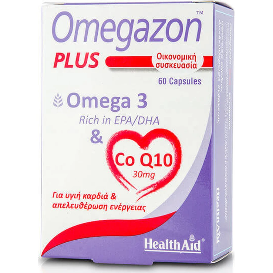Health Aid Omegazon Plus One A Day Omega 3 & CoQ10 Visolie 60 caps Unflavoured